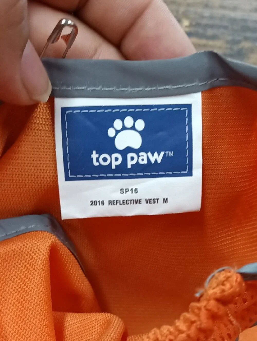 Top Paw Orange Reflective Pet Vest with Gray Trim